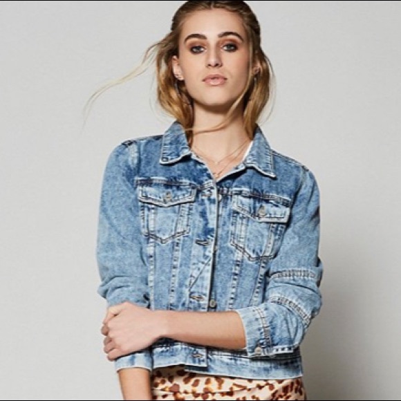 Free People Rumors denim Jean Jacket acid wash